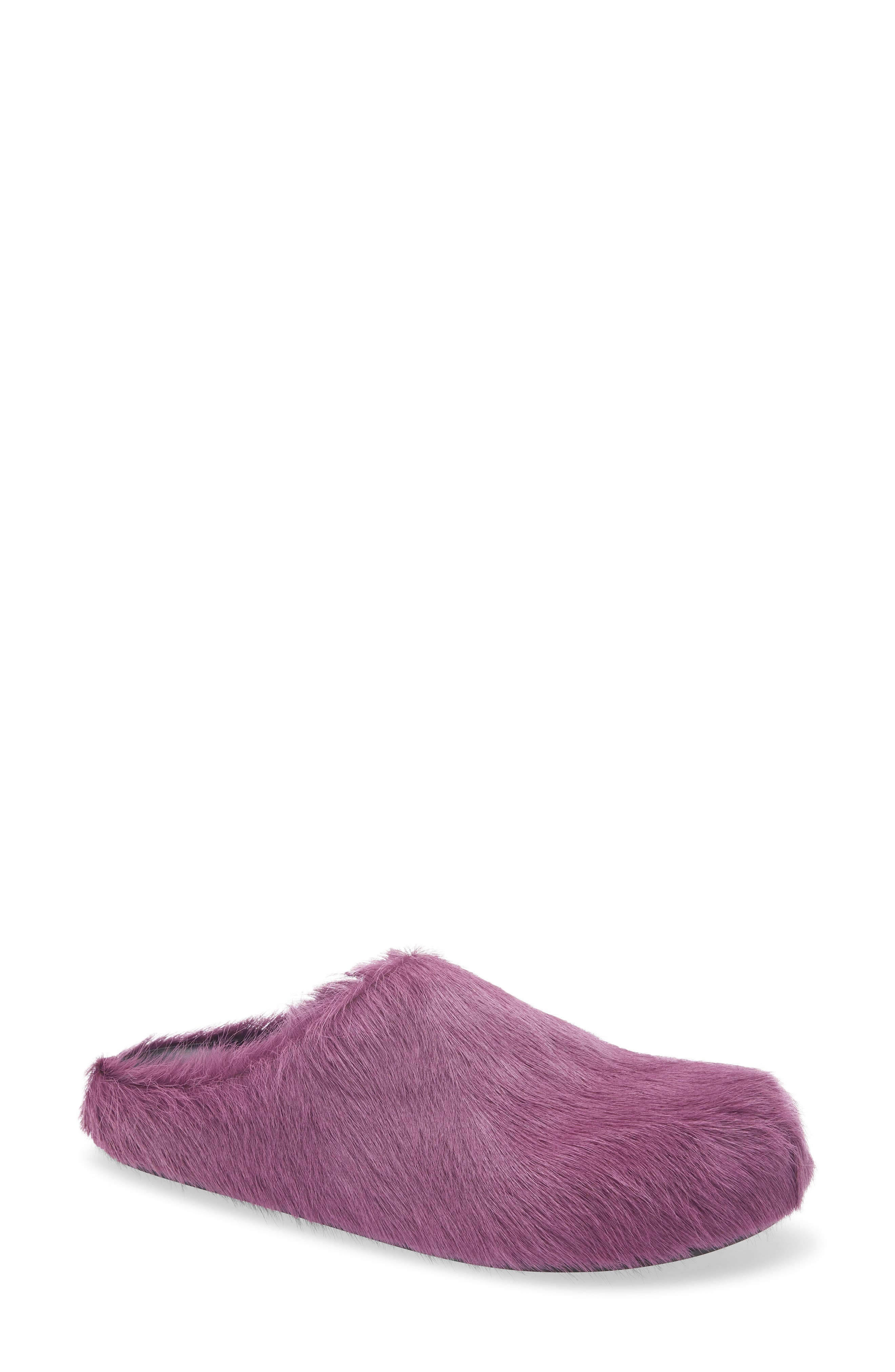 Marni Fussbett Sabot Genuine Calf Hair Clog in Purple at Nordstrom - 1