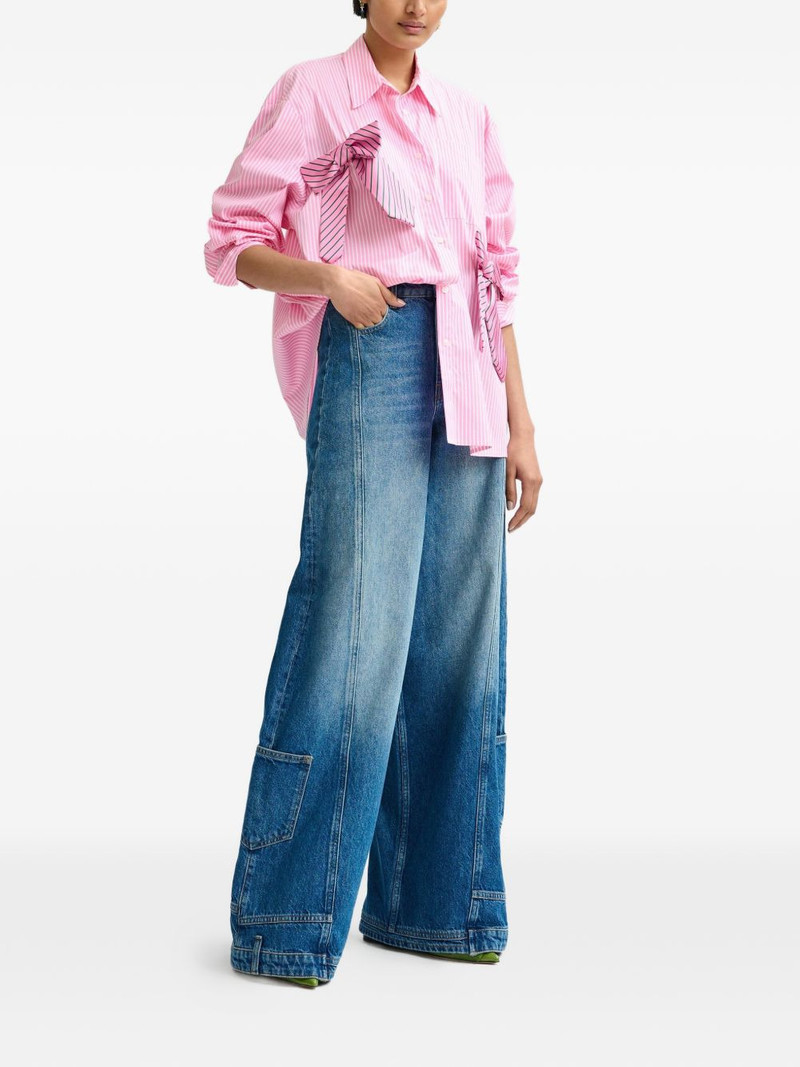 ESSENTIEL ANTWERP Jiwi striped bow-detail shirt outlook