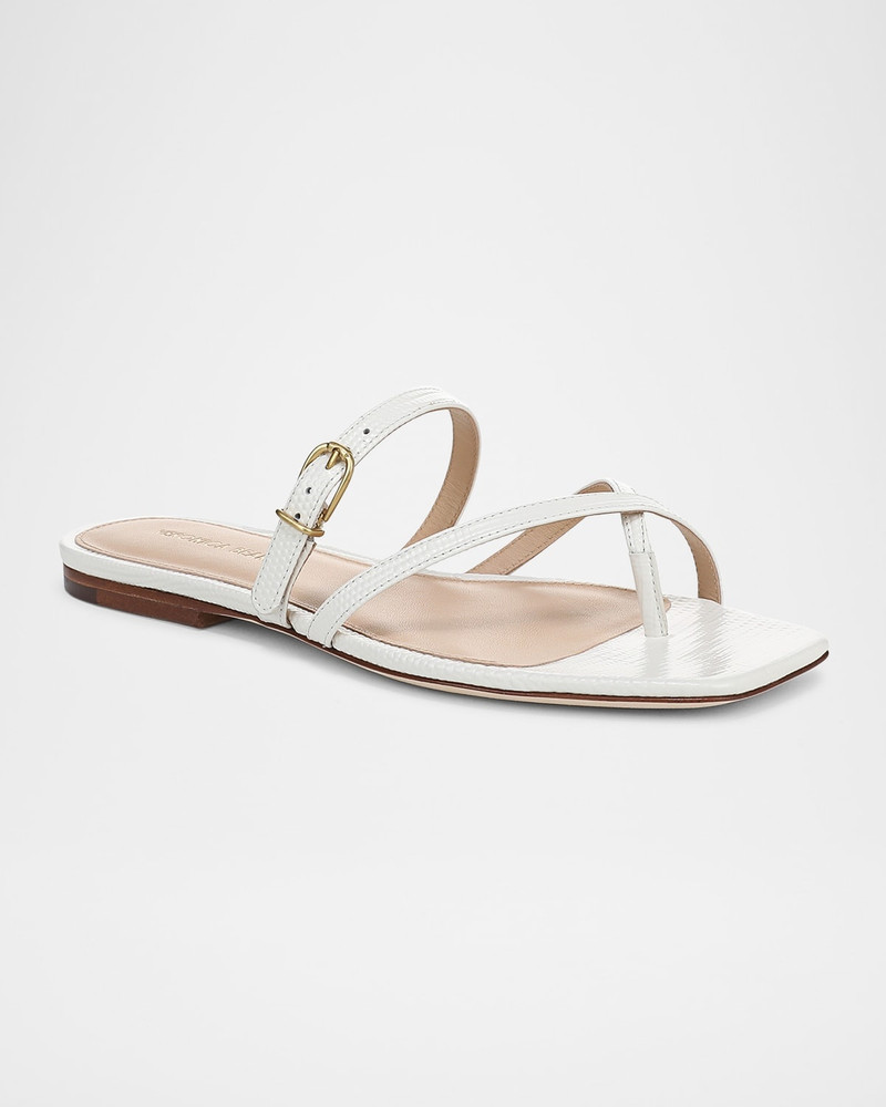 VERONICA BEARD Marthe Crisscross Buckle Flat Slide Sandals outlook