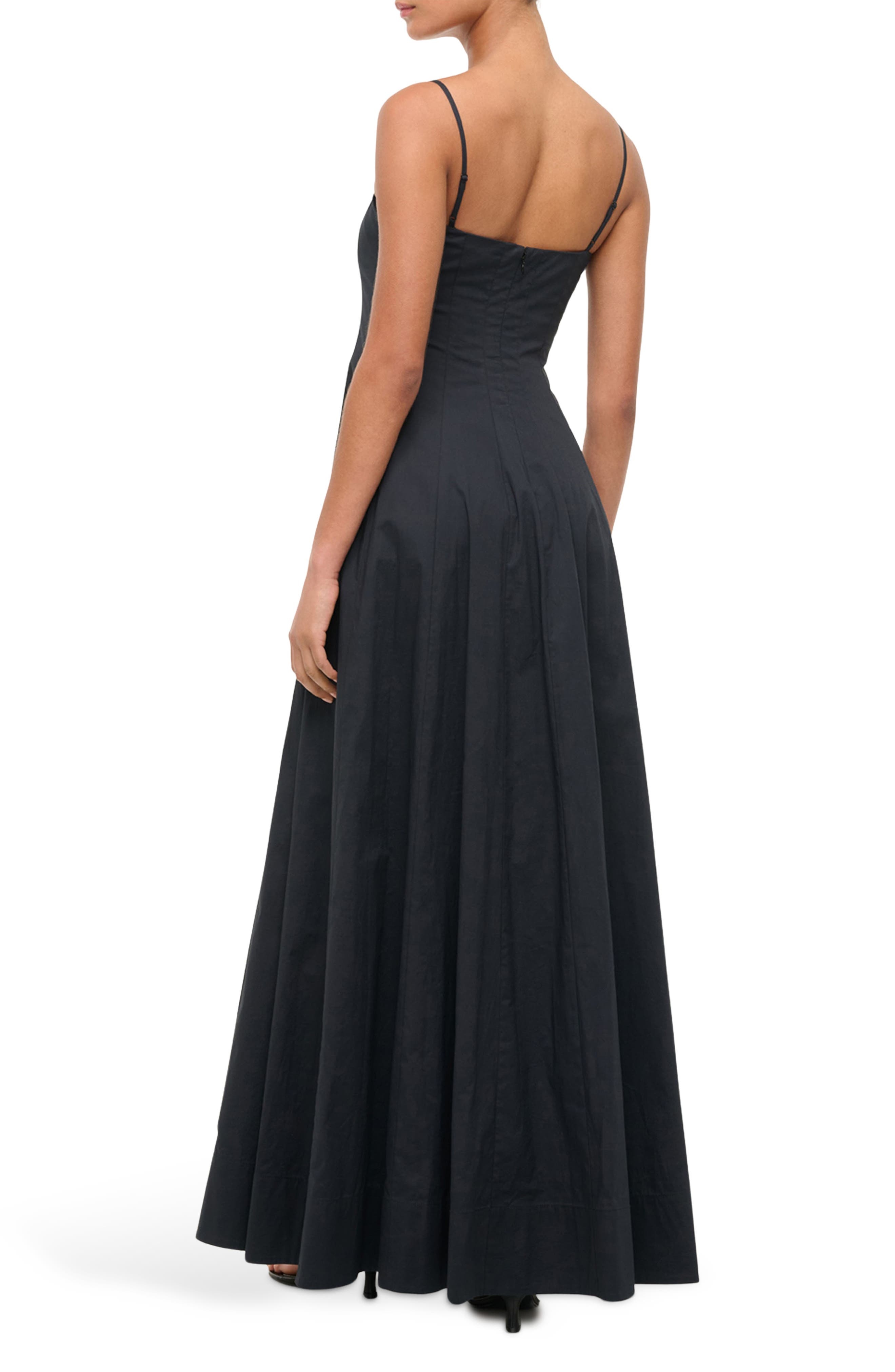 STAUD Wylie Pleated Fit & Flare Maxi Sundress in Black at Nordstrom - 2