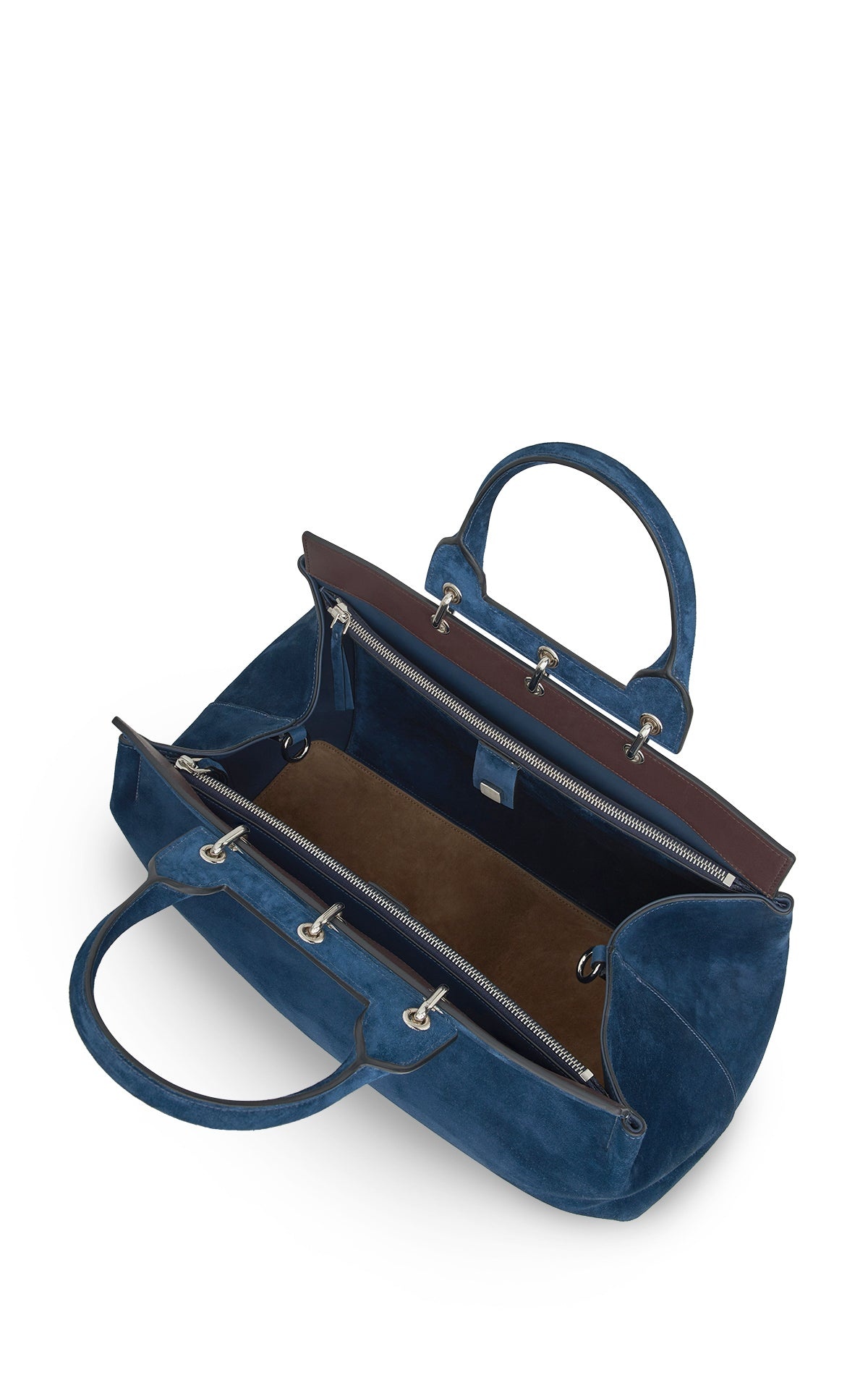 Large Amethyst Bag in Navy Suede - 4