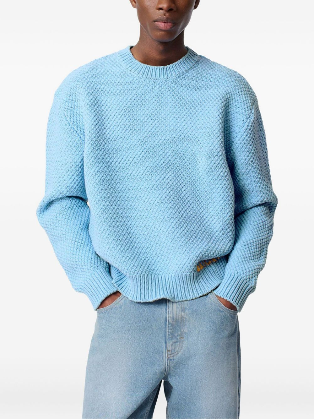 Block textured cotton-blend sweater - 3