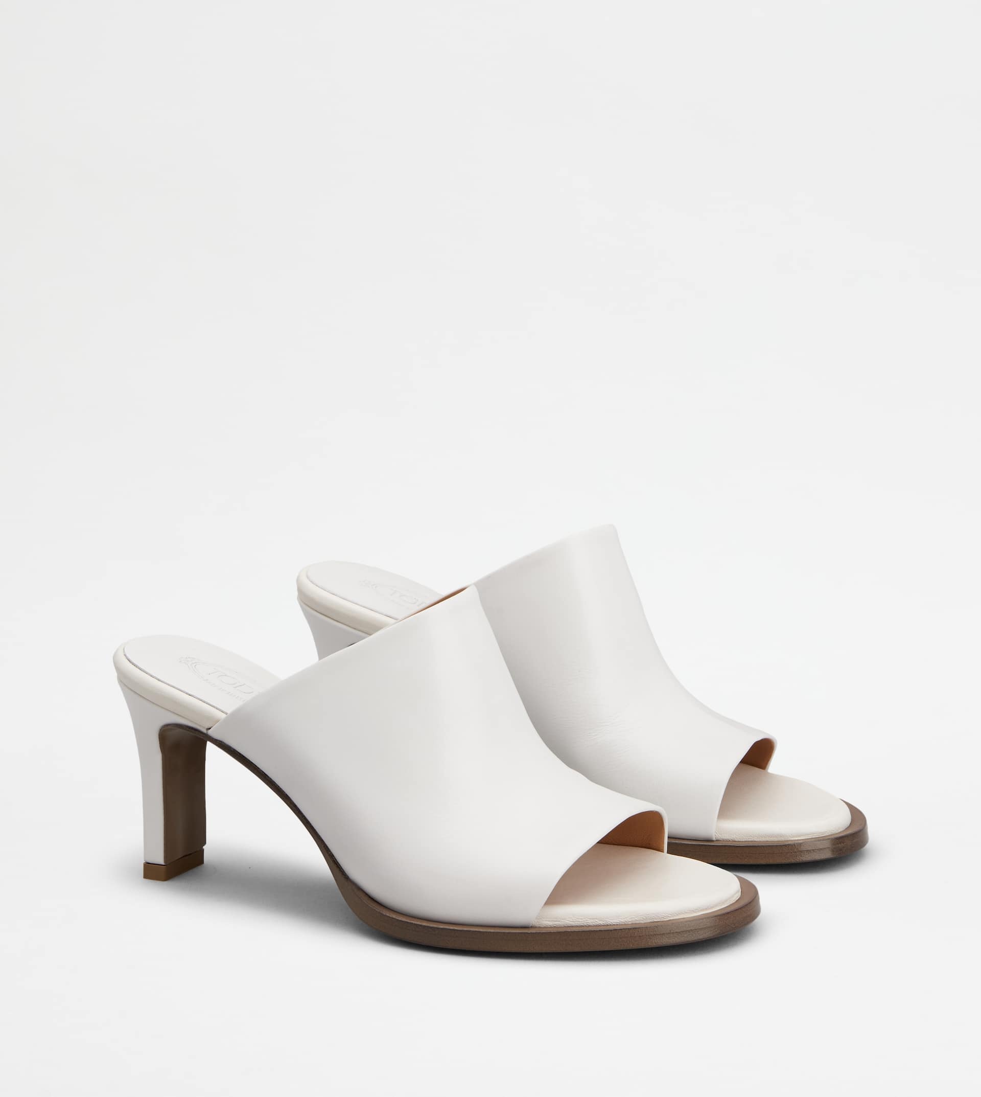 MULES IN LEATHER - WHITE - 2