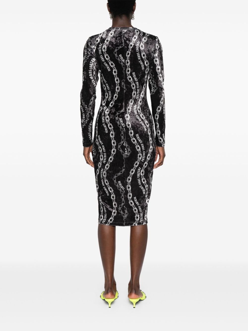 Chain Couture-print midi dress - 4