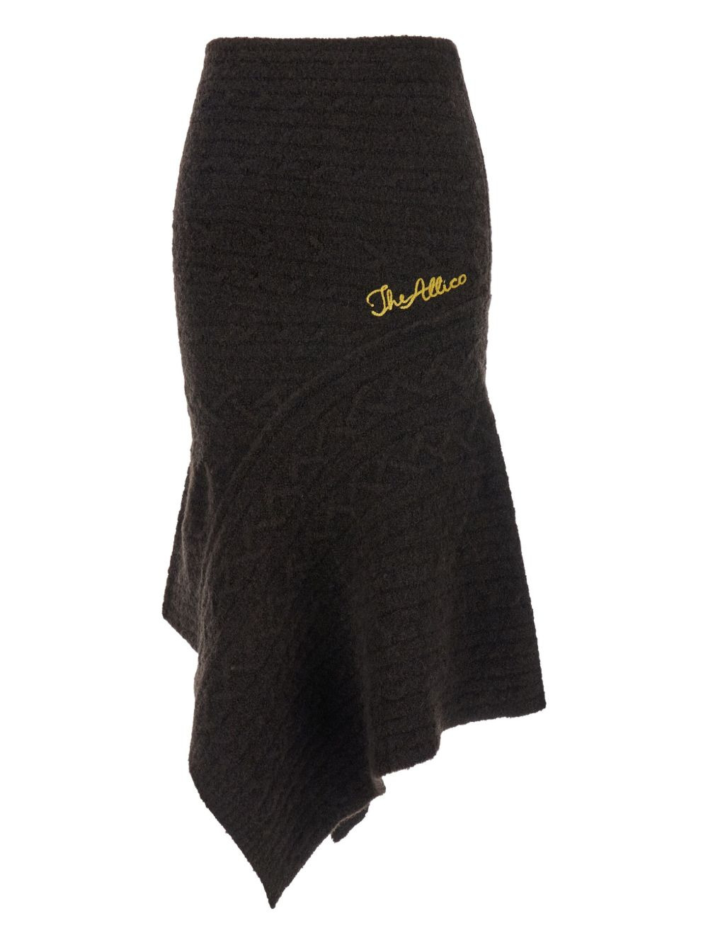 cable-knit asymmetric skirt - 1