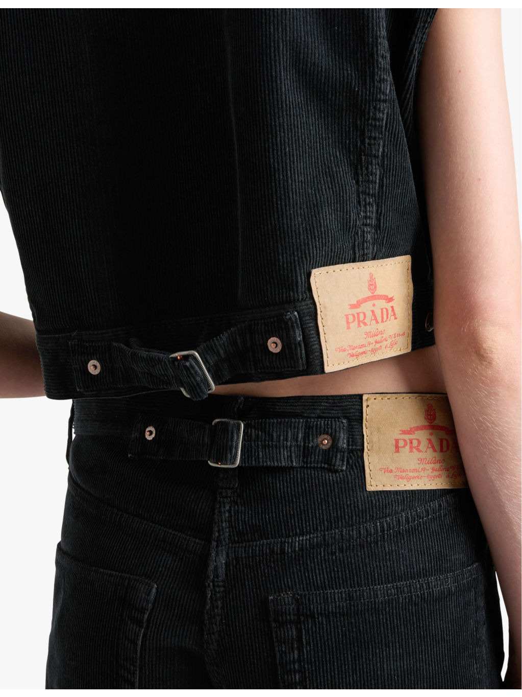 Logo-plaque cropped cotton-corduroy waistcoat - 5