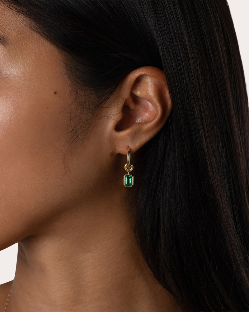 Spinelli Kilcollin Emerald & 18k Gold Zahra Vert Hoop Earrings outlook