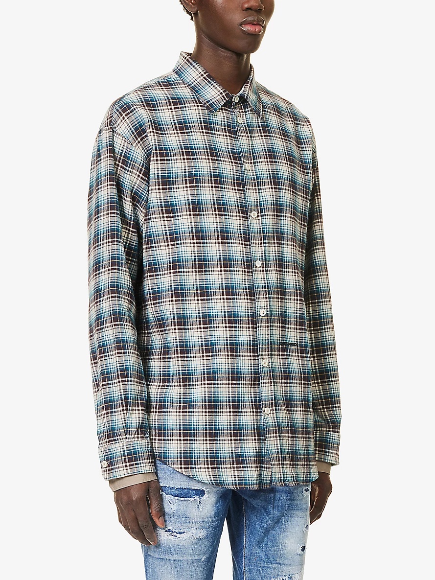 Check-print relaxed-fit cotton shirt - 3