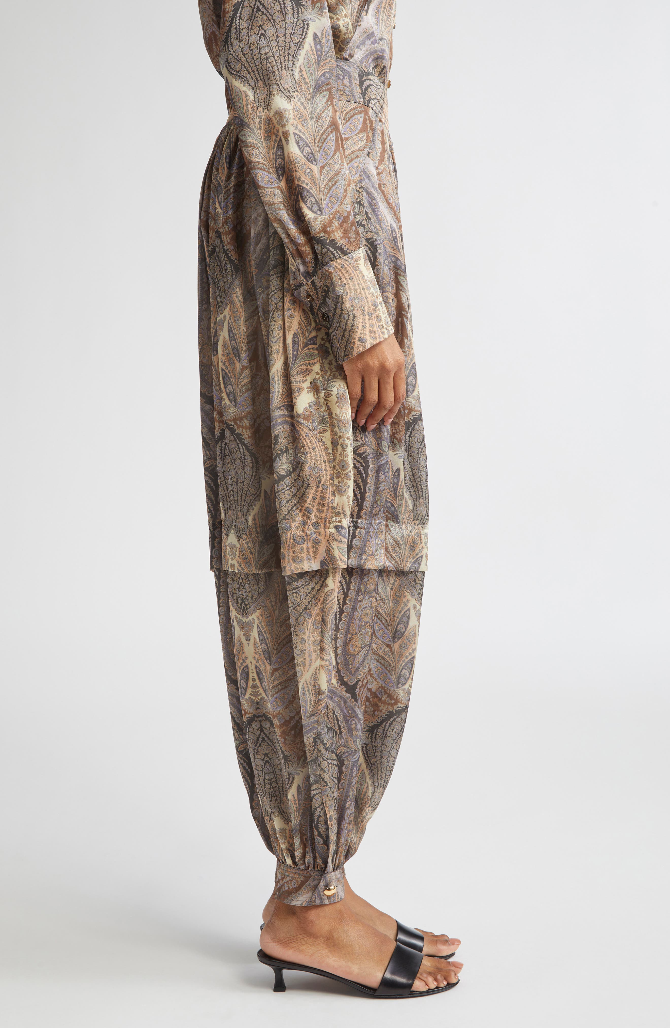 Zimmermann Hypnotic Silk Harem Pants in Denim Paisley at Nordstrom - 4
