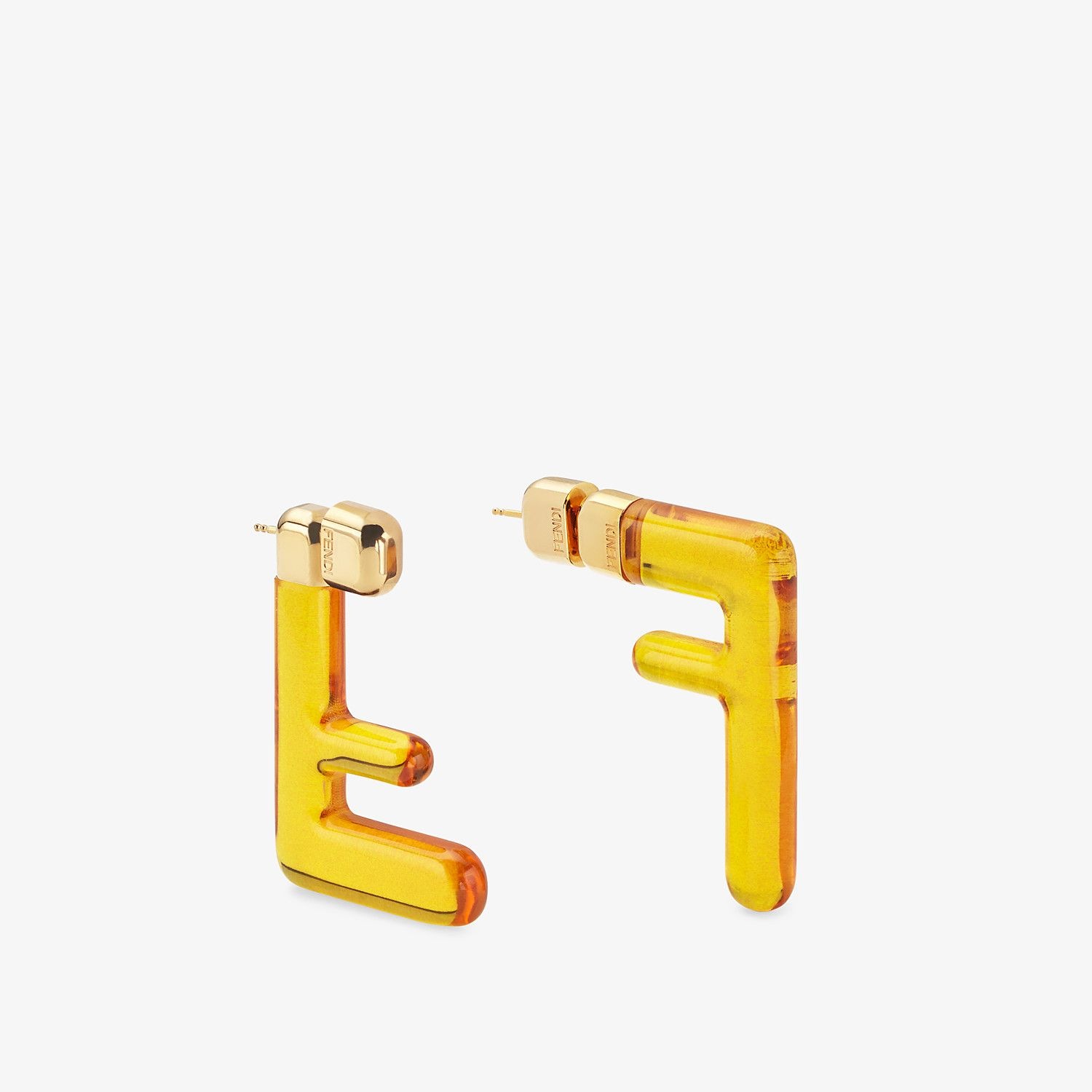 Earrings in yellow plexiglass - 1