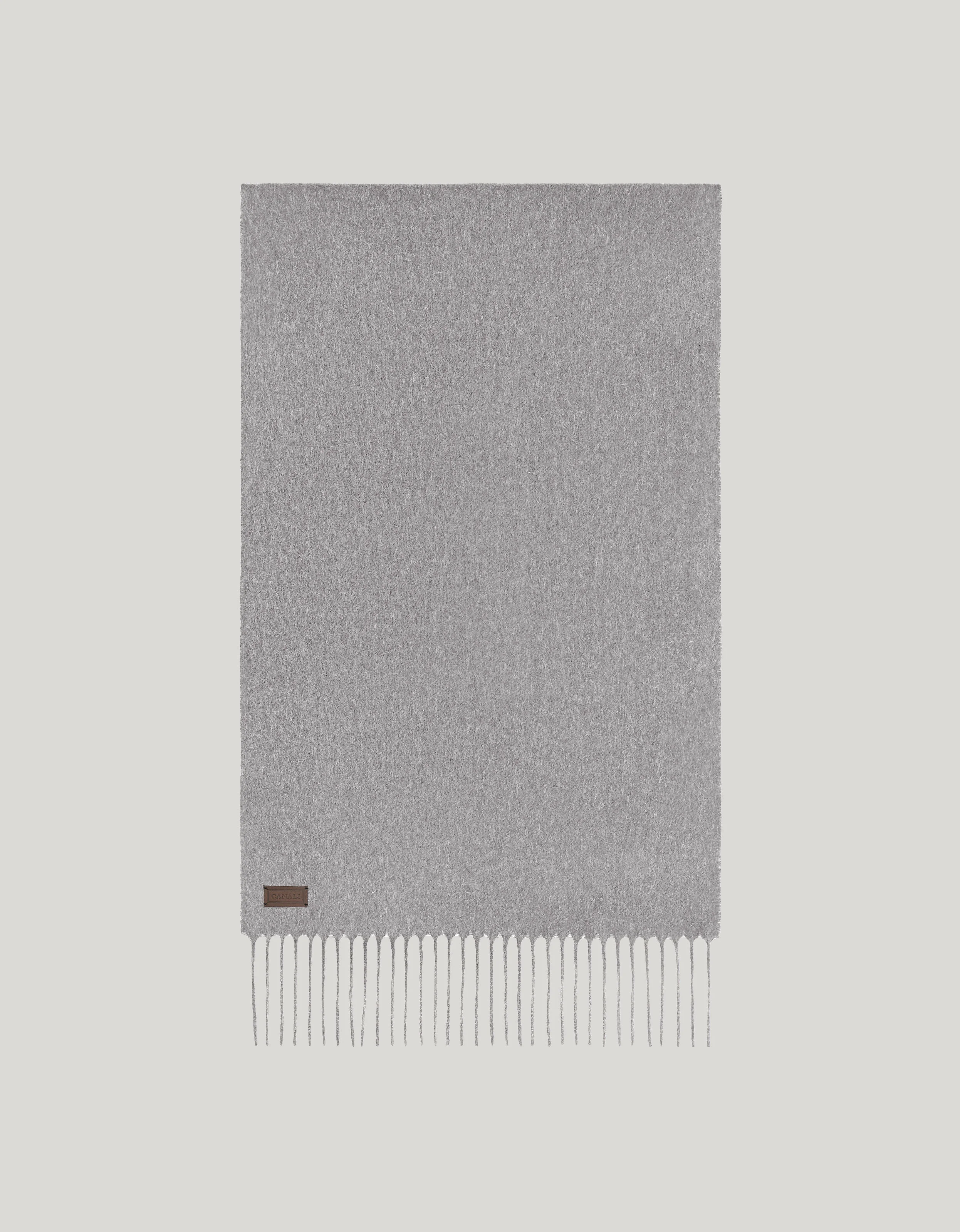 GRAY PURE CASHMERE SCARF - 1