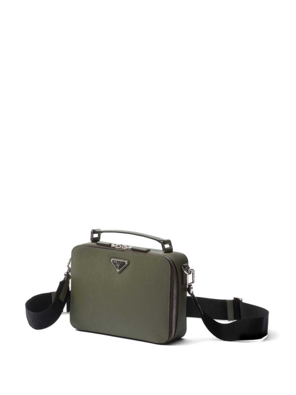 Saffiano medium enamel triangle logo two-way bag - 4