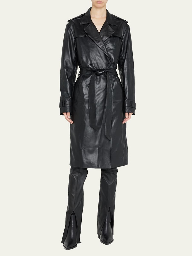 SPRWMN Leather Trench Coat outlook