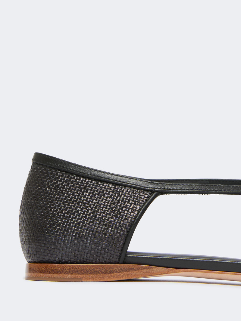 VOLPINO Raffia-look basketweave ballet flats - BLACK 4