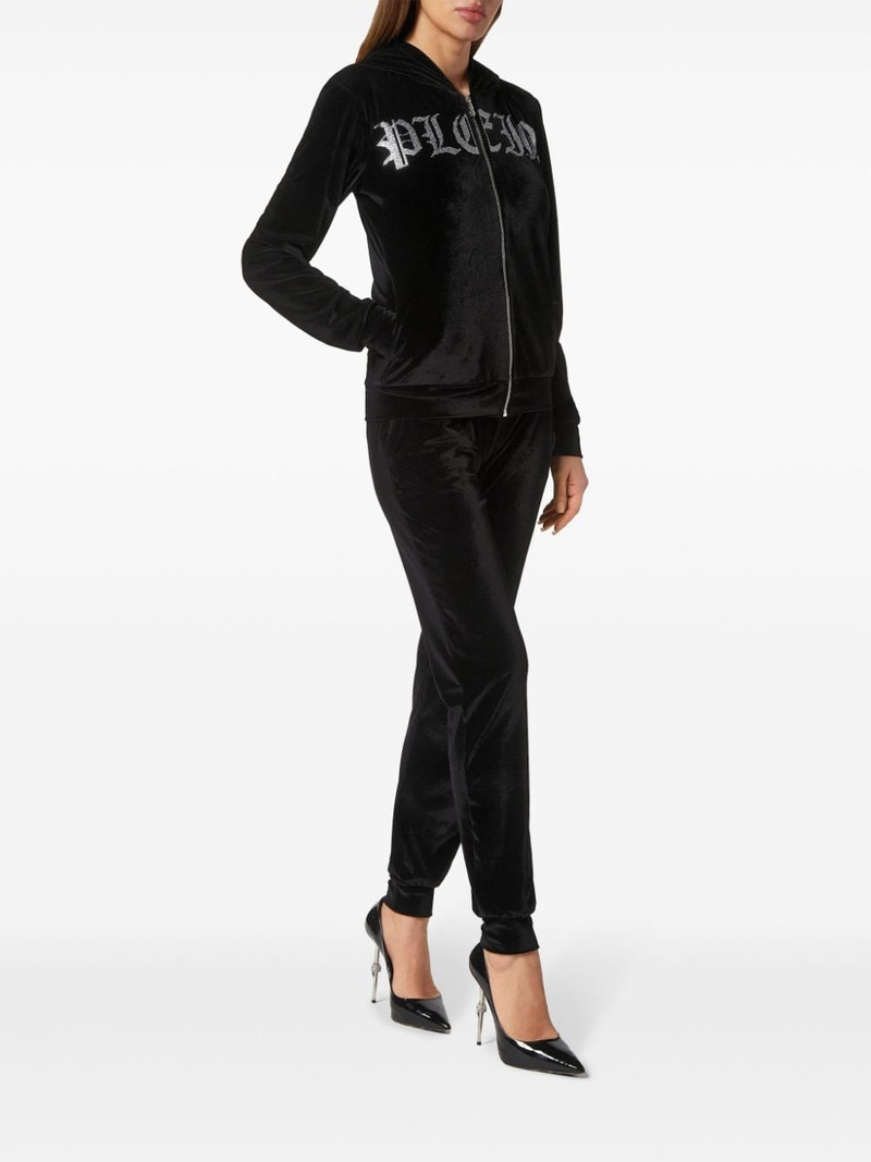 PHILIPP PLEIN logo-embellished zip-up hoodie outlook