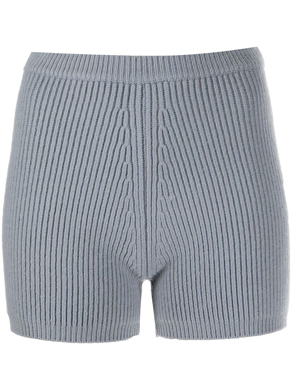 ribbed-knit wool shorts - 1