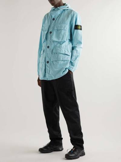 Stone Island Logo-Appliquéd Cotton and Linen-Blend Canvas Hooded Parka outlook