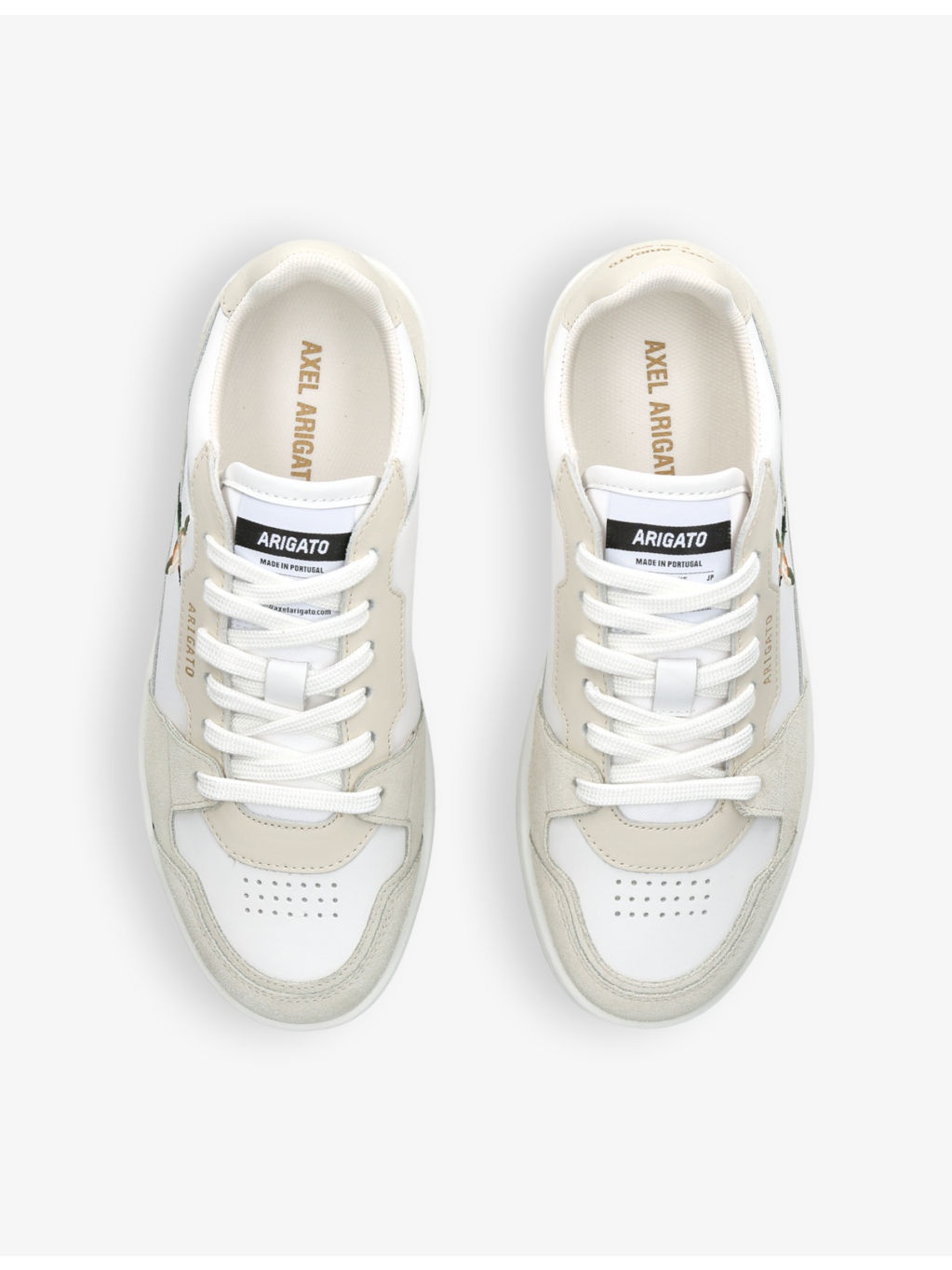 Dice Lo bird-motif leather and suede low-top trainers - 2