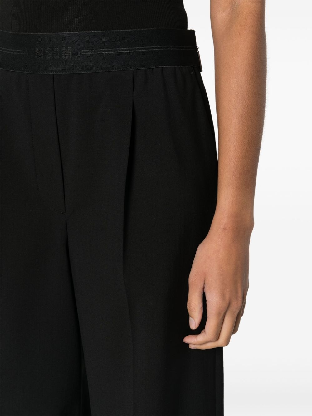 logo-waistband cropped trousers - 5