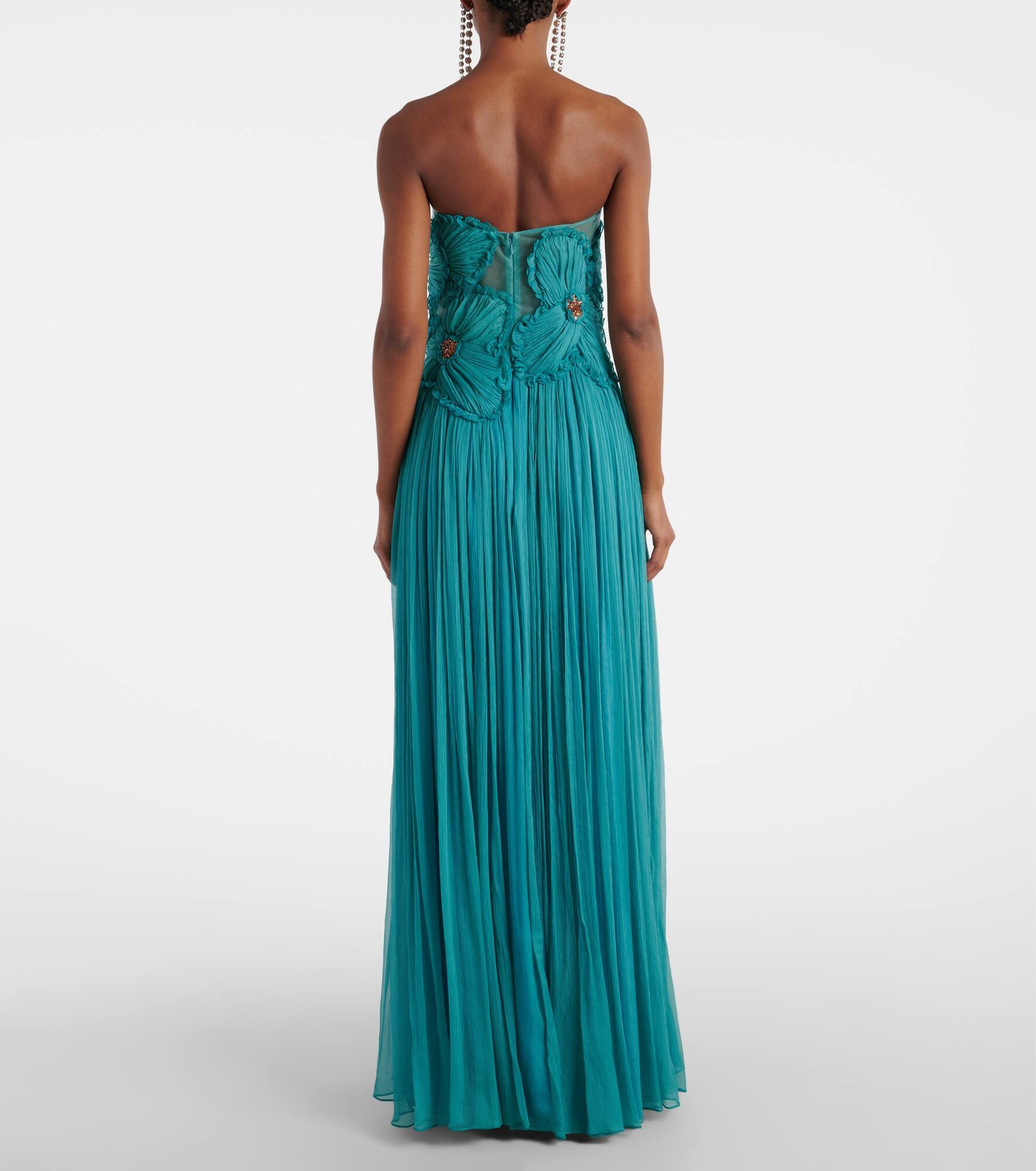 Adamaris embellished silk-blend chiffon gown - 3
