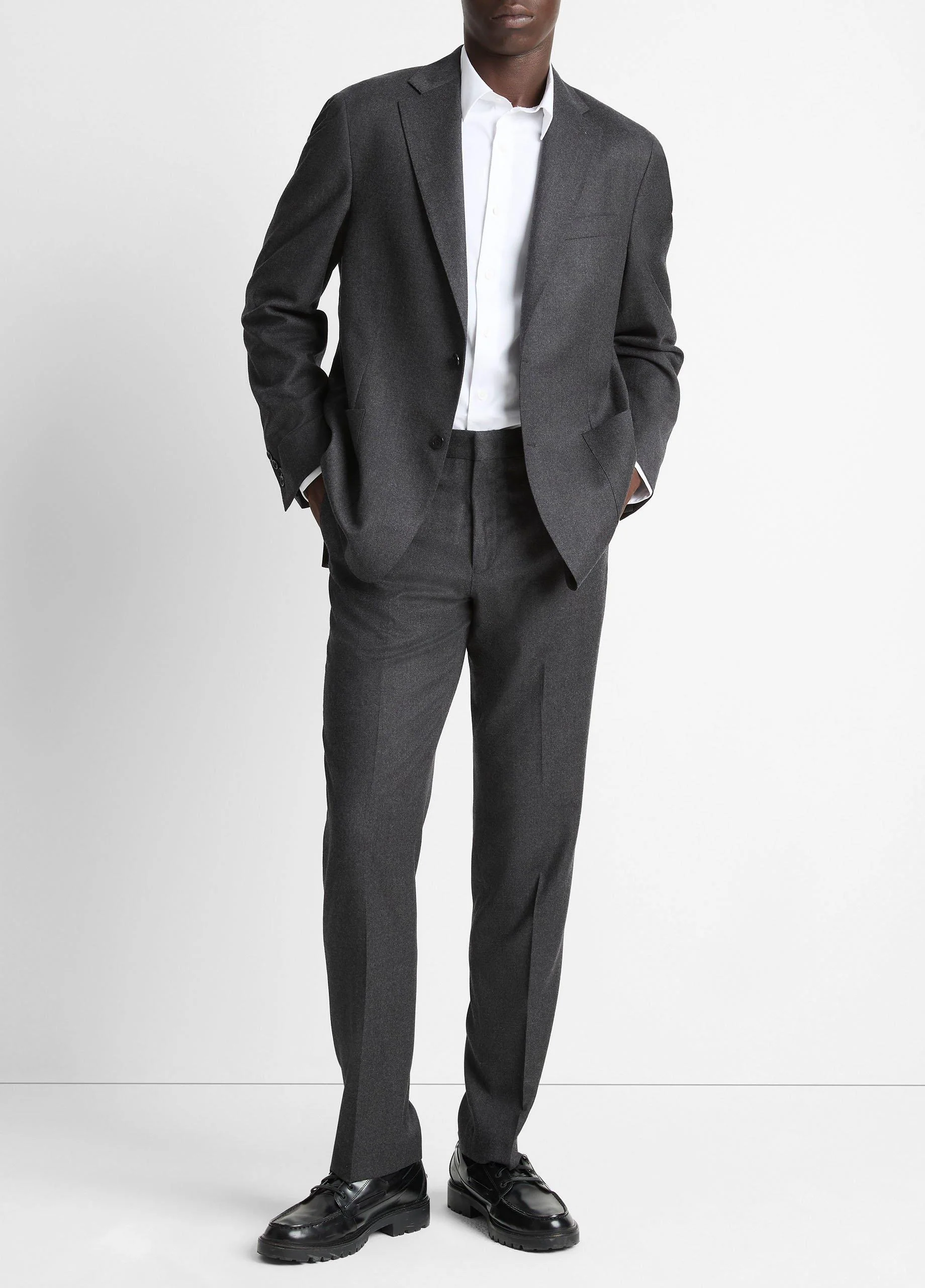 Wool-Silk Flannel Classic Pant - 1