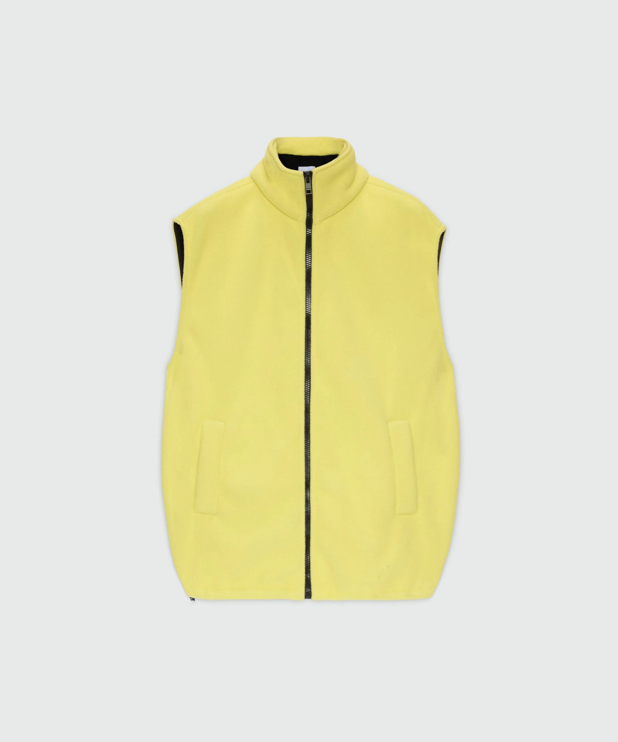 Yellow fleece vest with high collar - 1