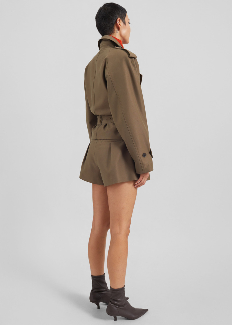 Kinsley Cropped Trench Jacket - Brown 10