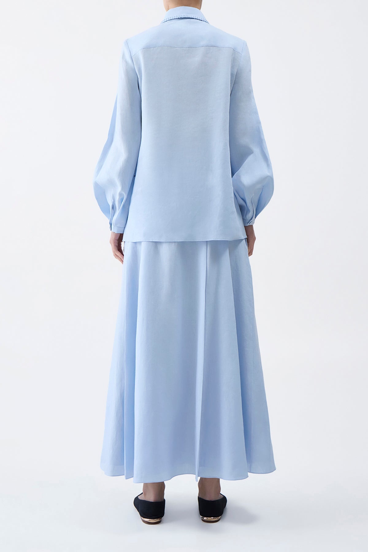 Delmer Top in Light Blue Aloe Linen - 4