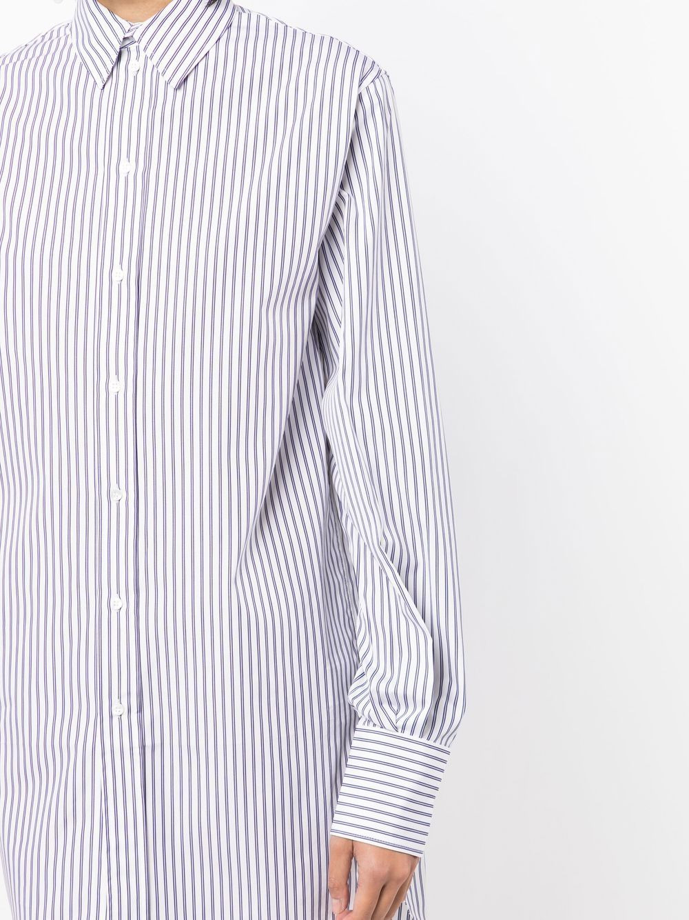 striped silk shirt dress - 5