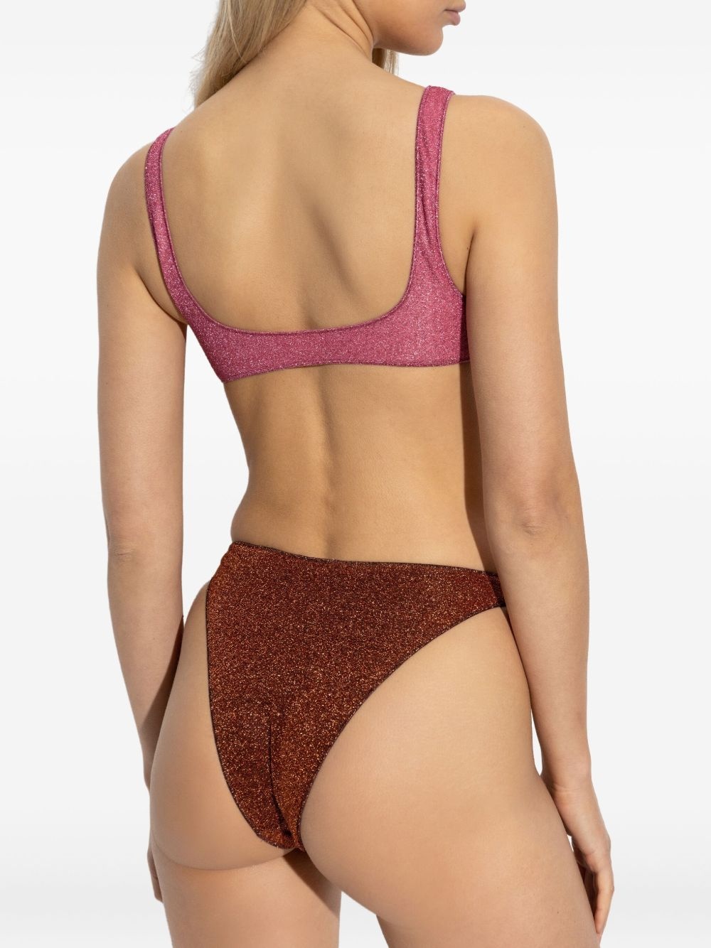 glitter-detail two-tone bikini - 4