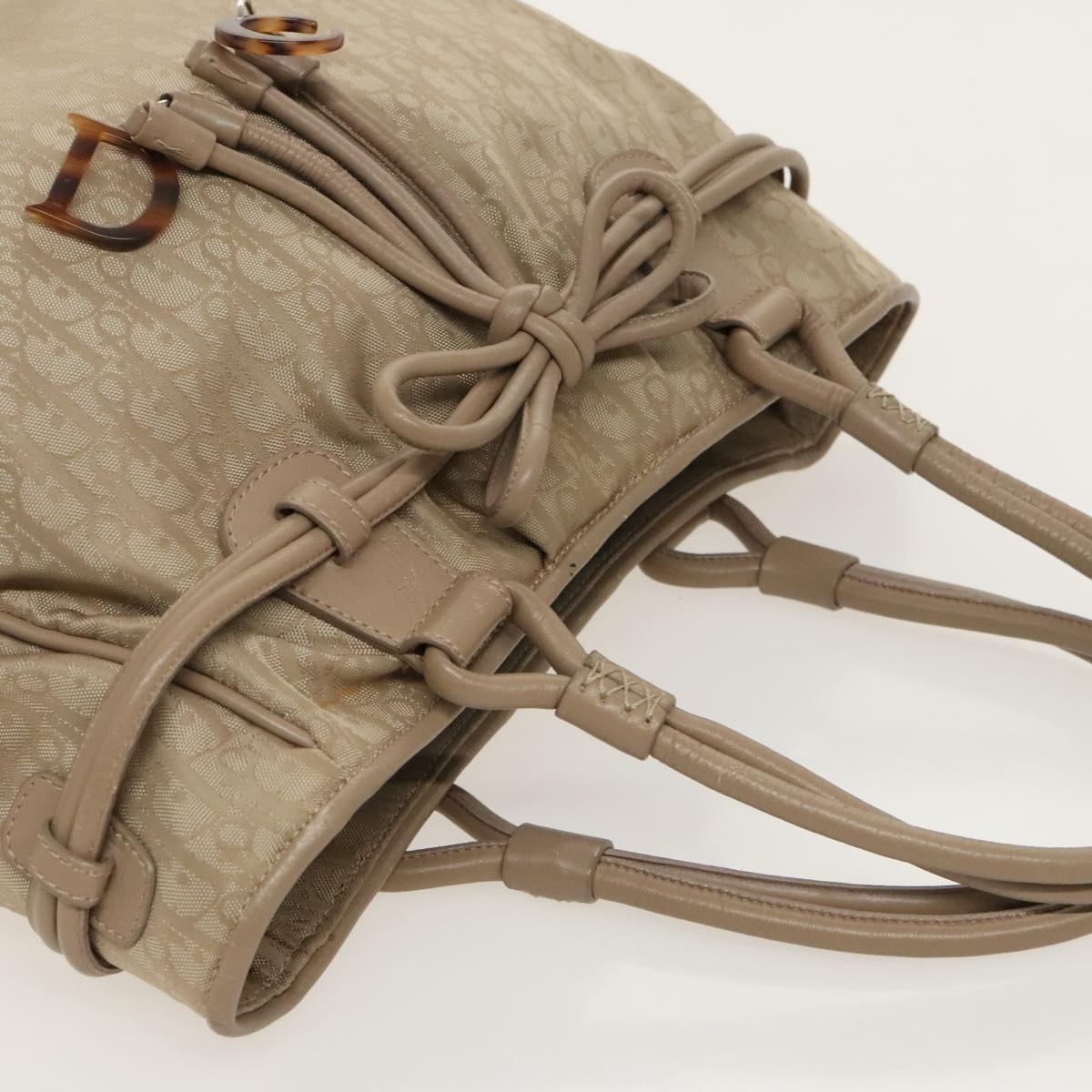 DIOR Trotter Canvas Tote Bag Beige Silver - 6