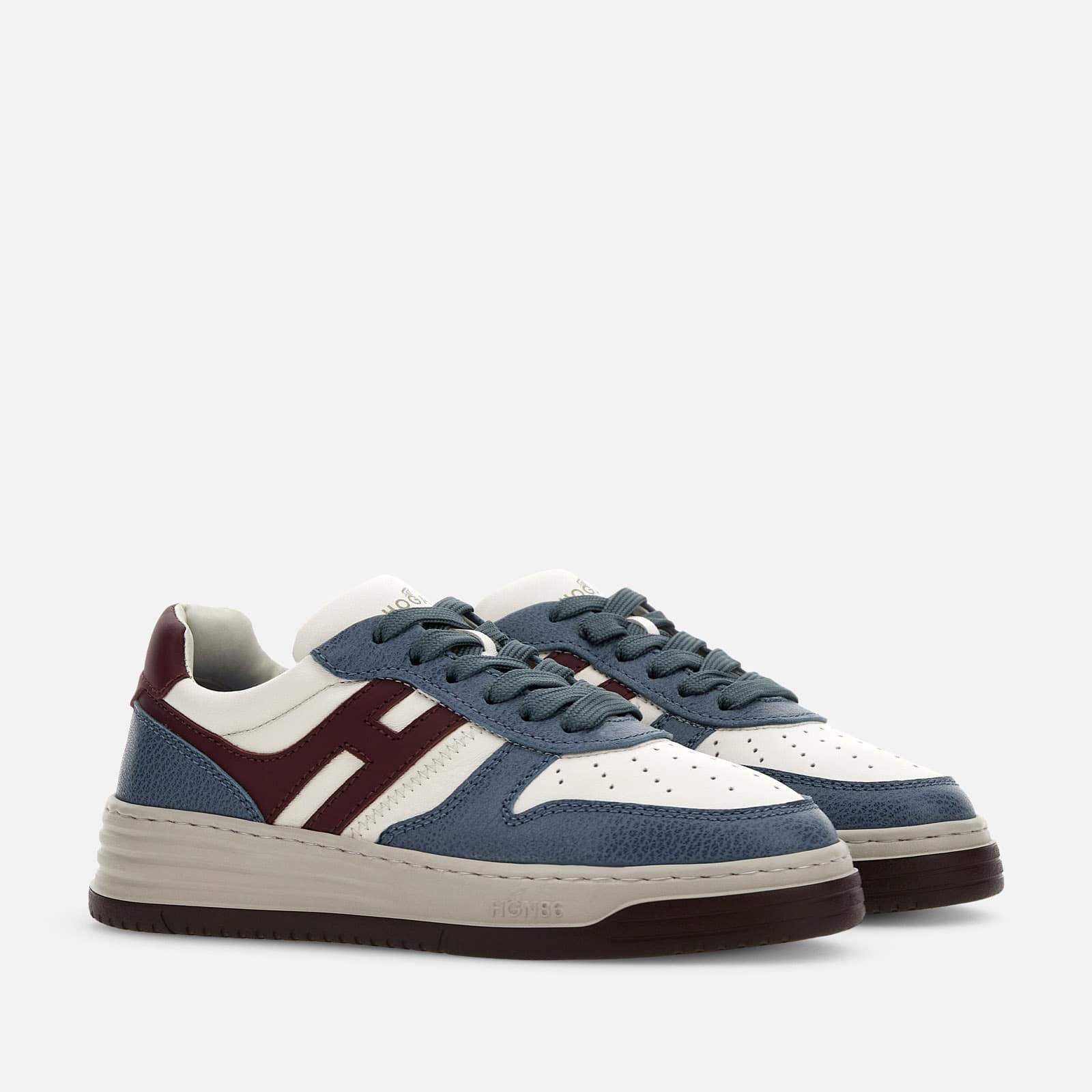 【関税込み】H630 Sneakers - Hogan - Leather - Blue HOGAN Sneakers Hogan H630 Ivory Blue Red | REVERSIBLE