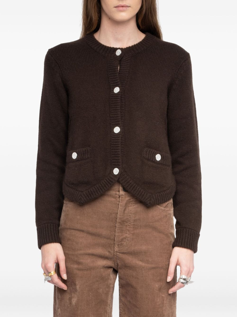 button-embellished pocket cardigan - 4