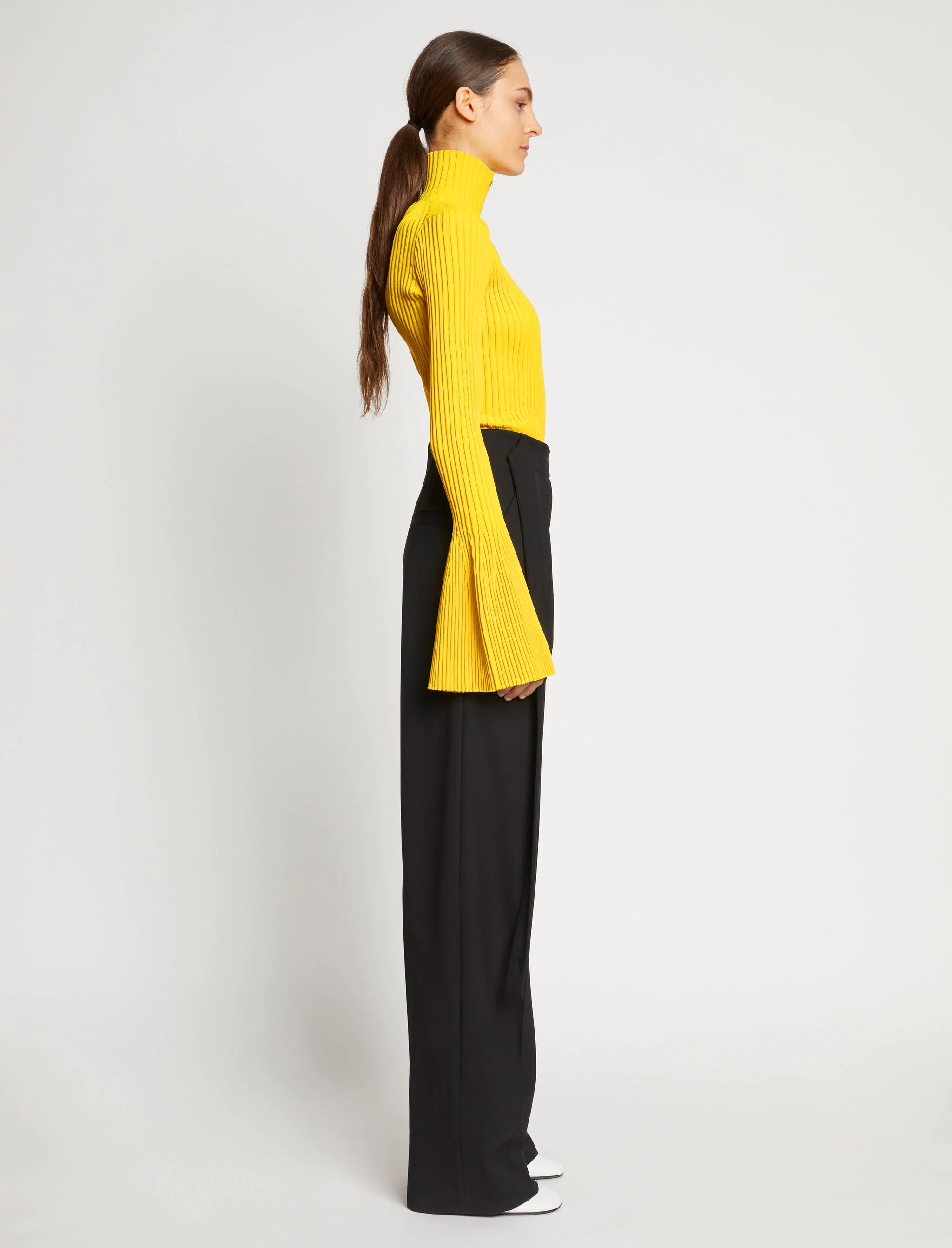 Viscose Rib Zip Sweater - 4