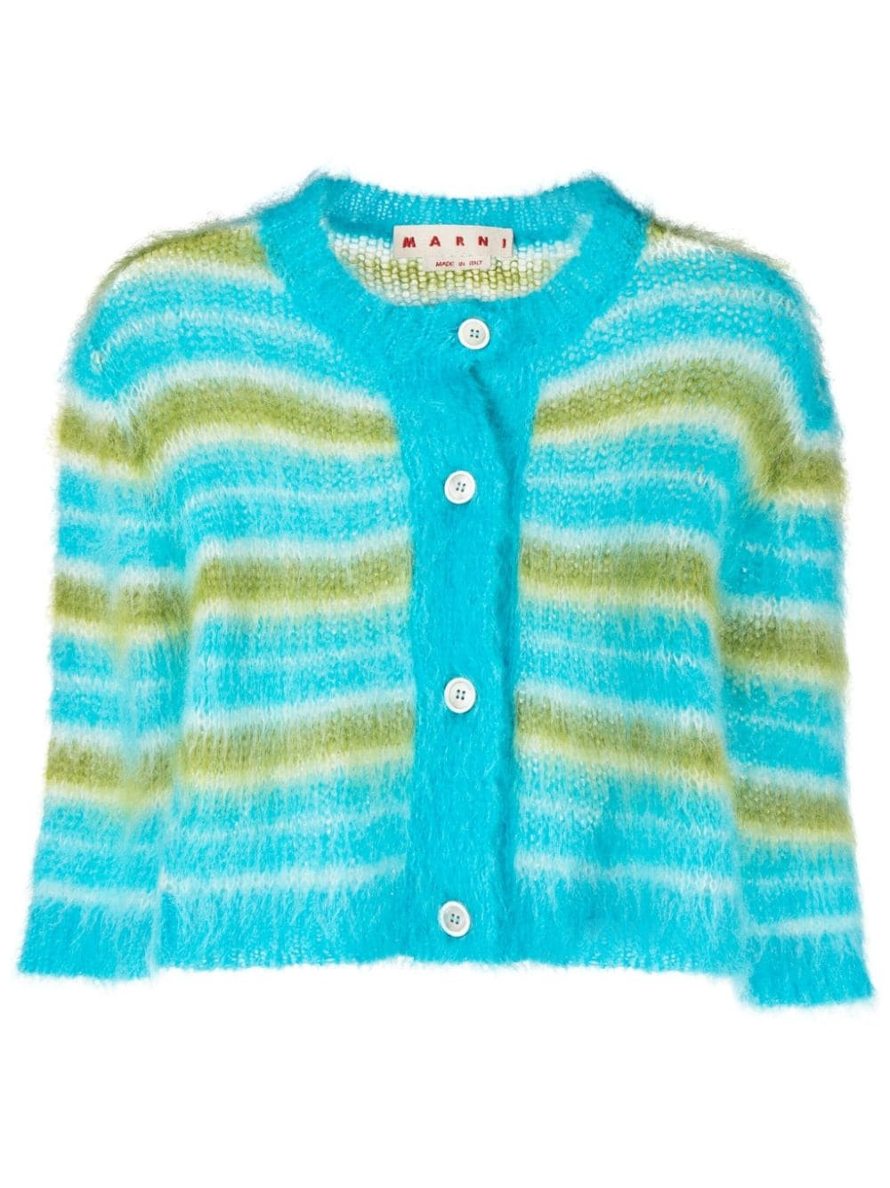 brushed striped cardigan - 1