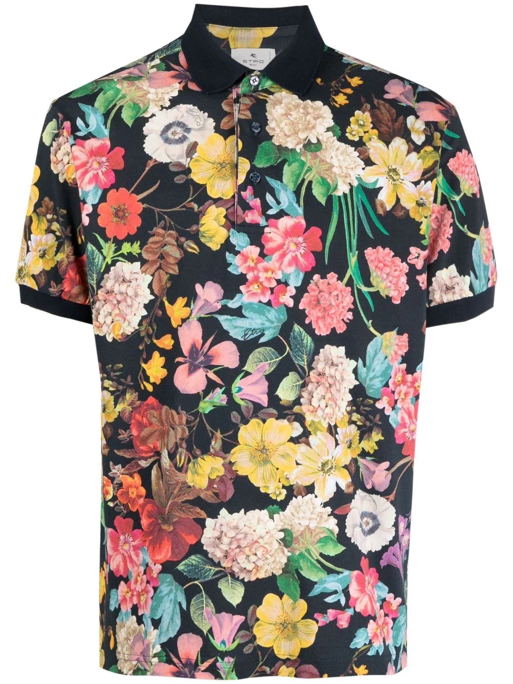 floral-print polo shirt - 1