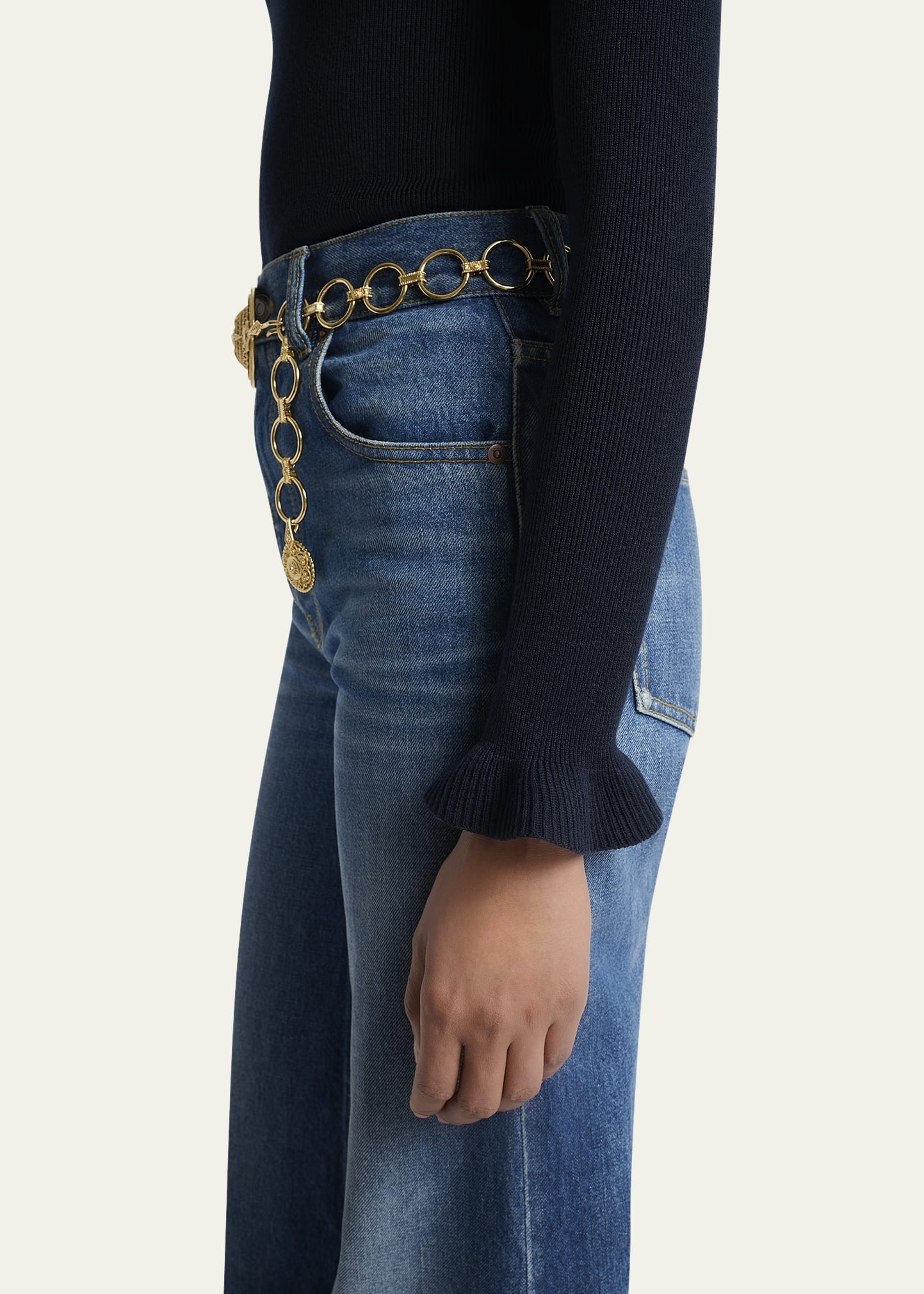 Ruffle Frill Rib Knit Sweater - 5