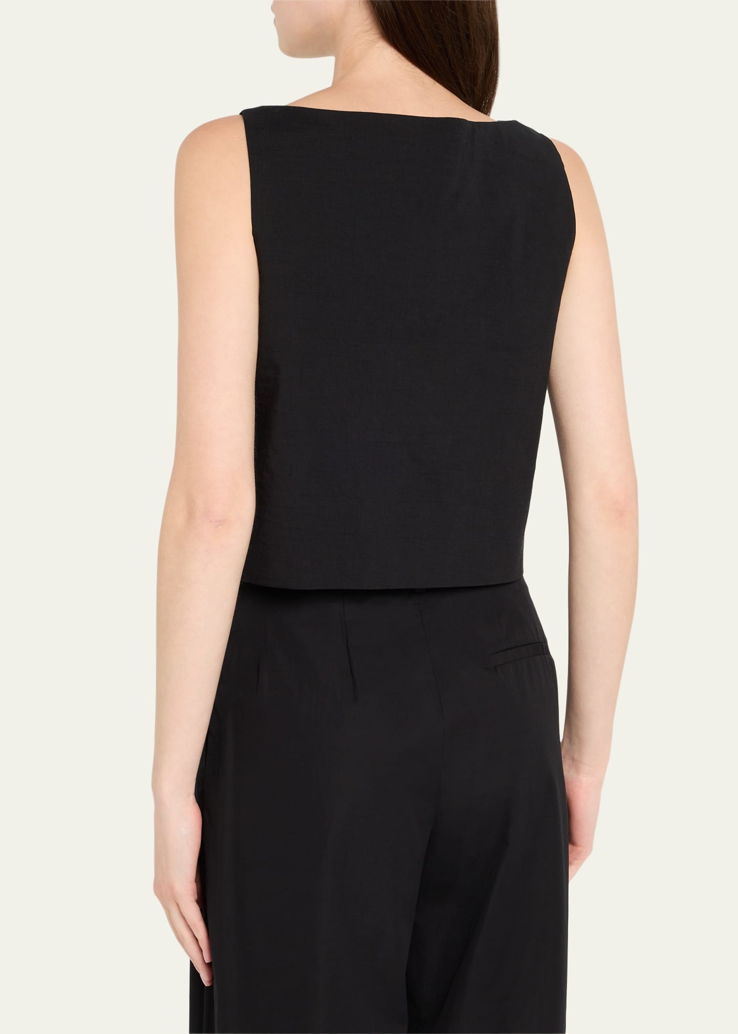 Sleeveless Bateau-Neck Top - 3