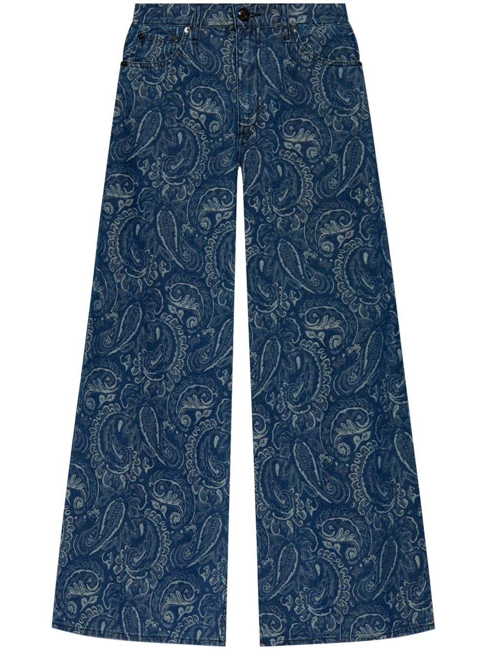 paisley-print cotton jeans - 1