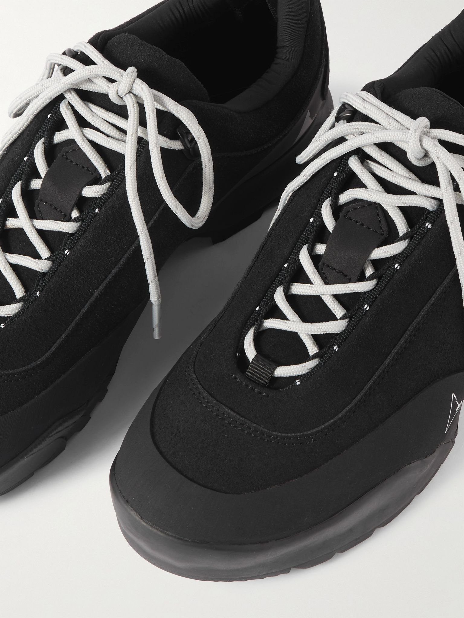 Cingino Rubber-Trimmed Microfibre Hiking Sneakers Black - 5