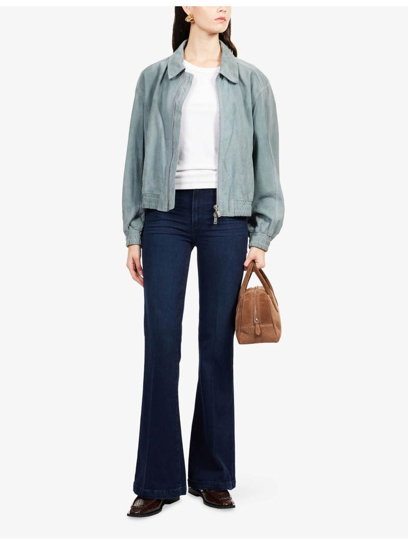 PAIGE "Genevieve 32"" Flared-Leg Mid-Rise Stretch-Denim Jeans" outlook