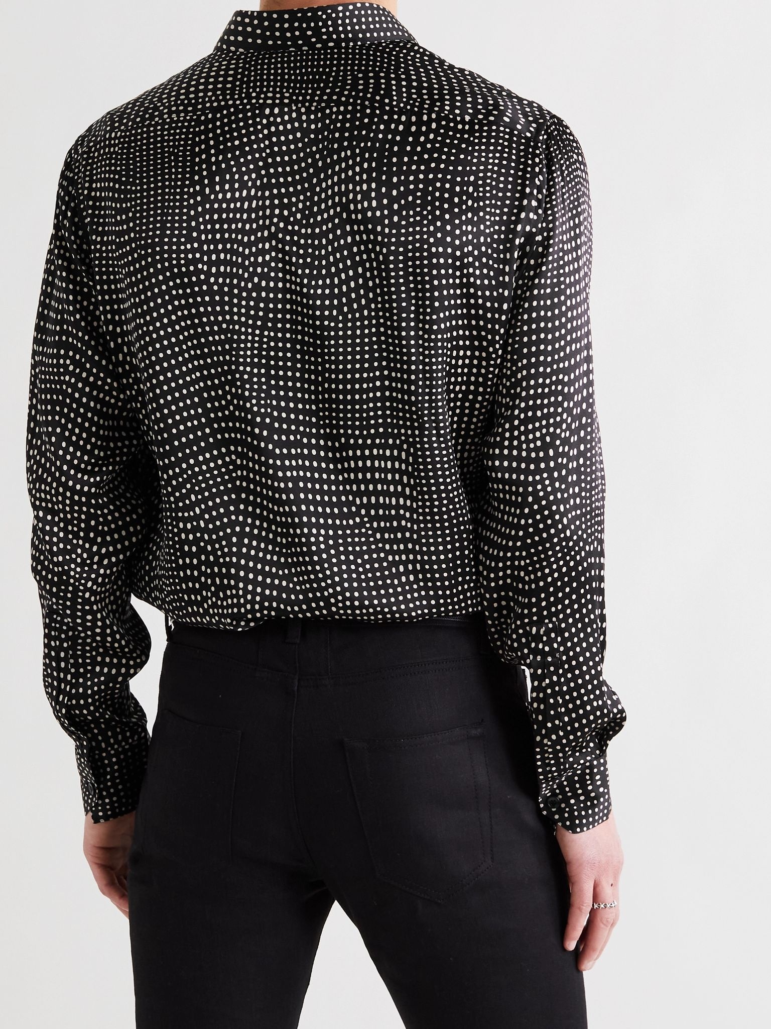 Polka-Dot Silk-Satin Shirt - 4