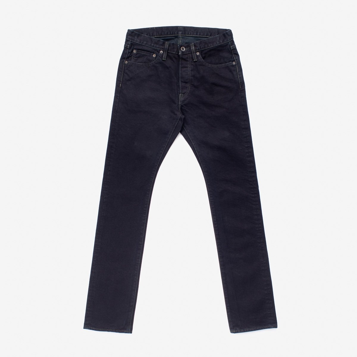 IH-555S-142OD 14oz Selvedge Denim Super Slim Cut Jeans - Indigo Overdyed Black - 1