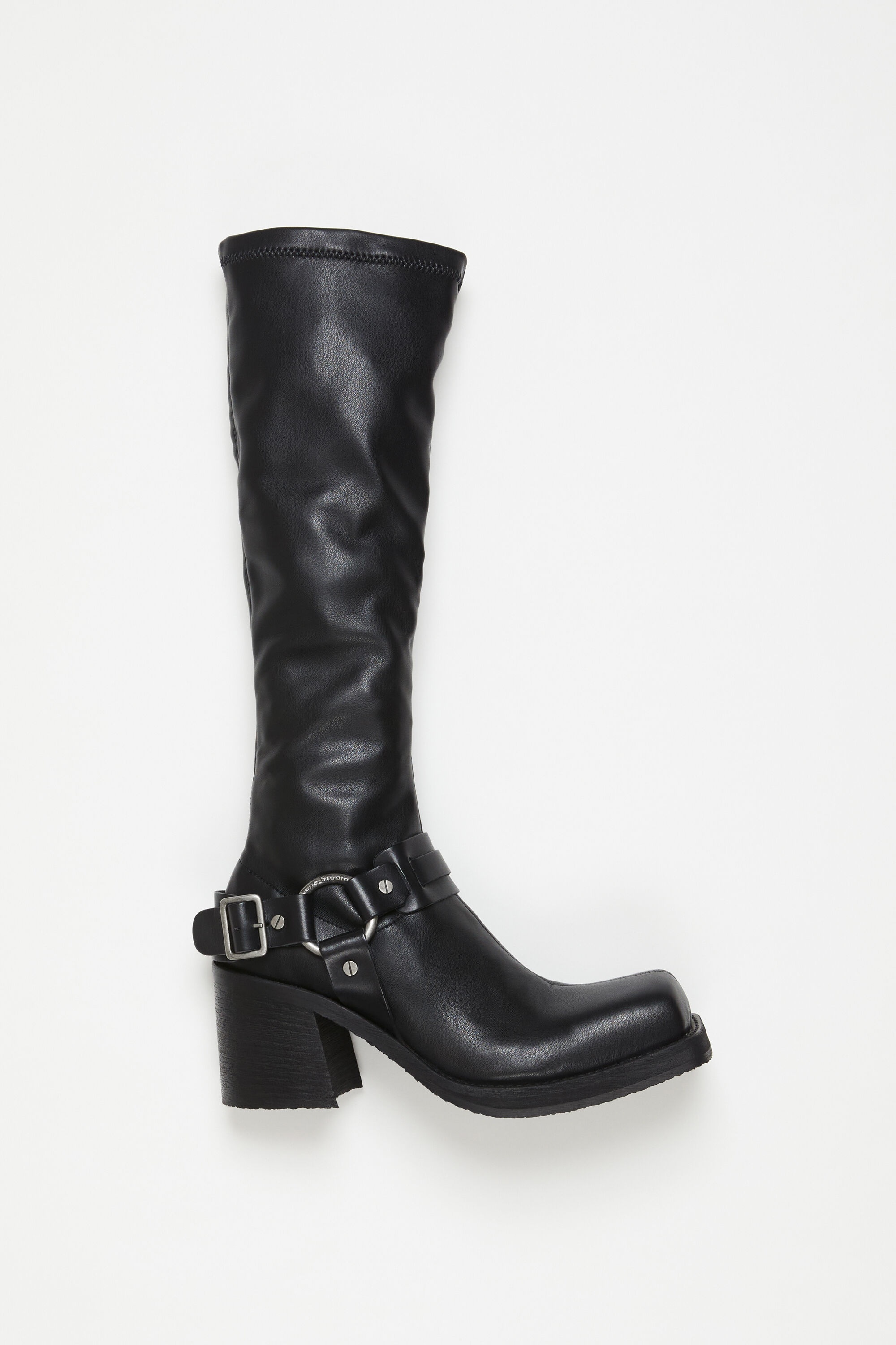 Pull-on buckle boots - Black - 1