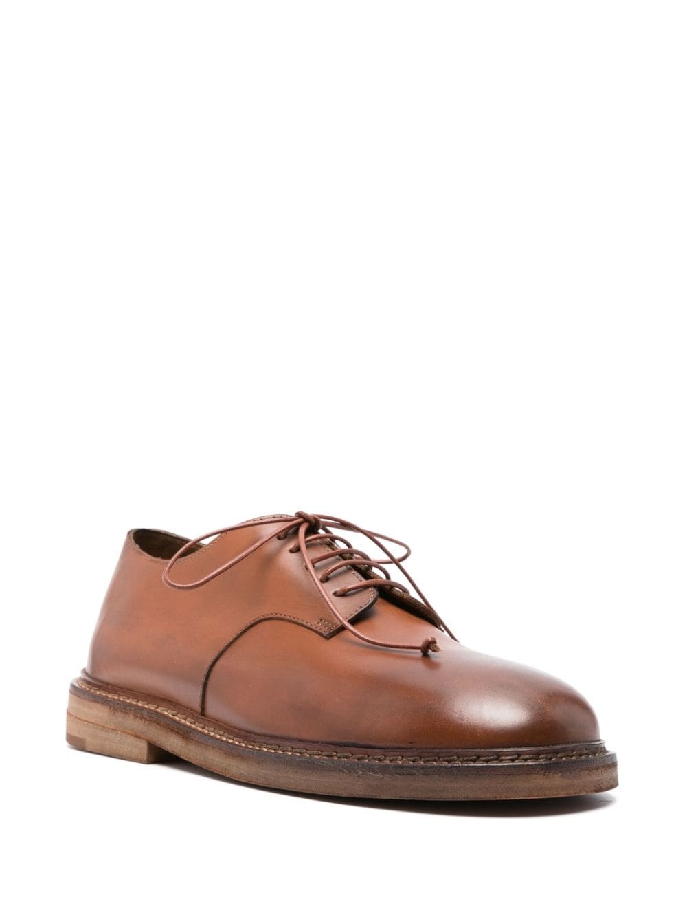 round-toe leather derby shoes - 2