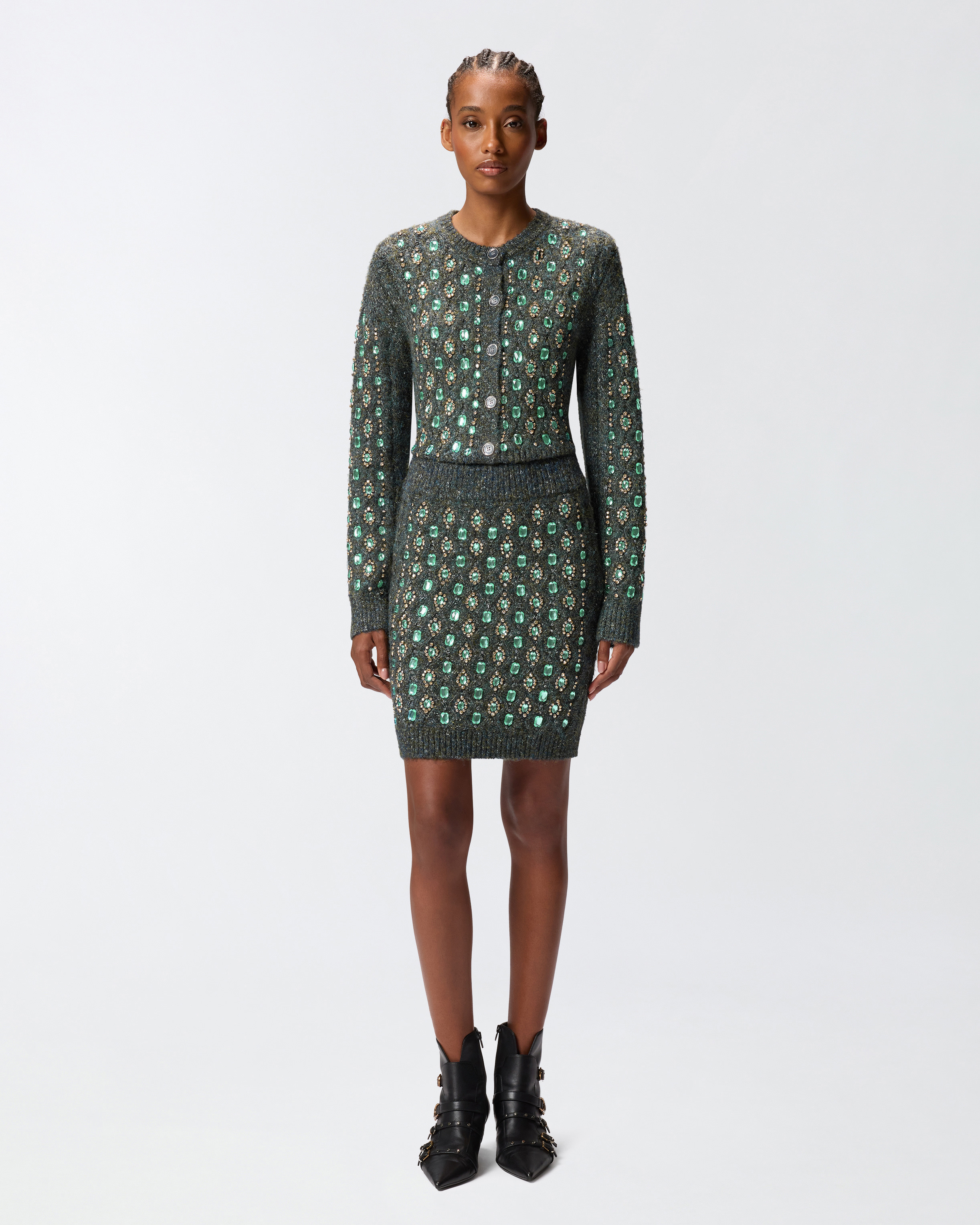 KNIT SKIRT WITH JEWEL EMBROIDERY - 2