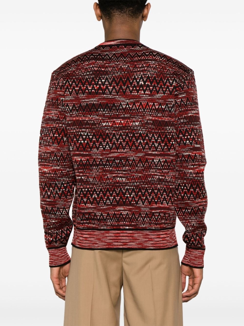 zigzag crew-neck jumper - 4