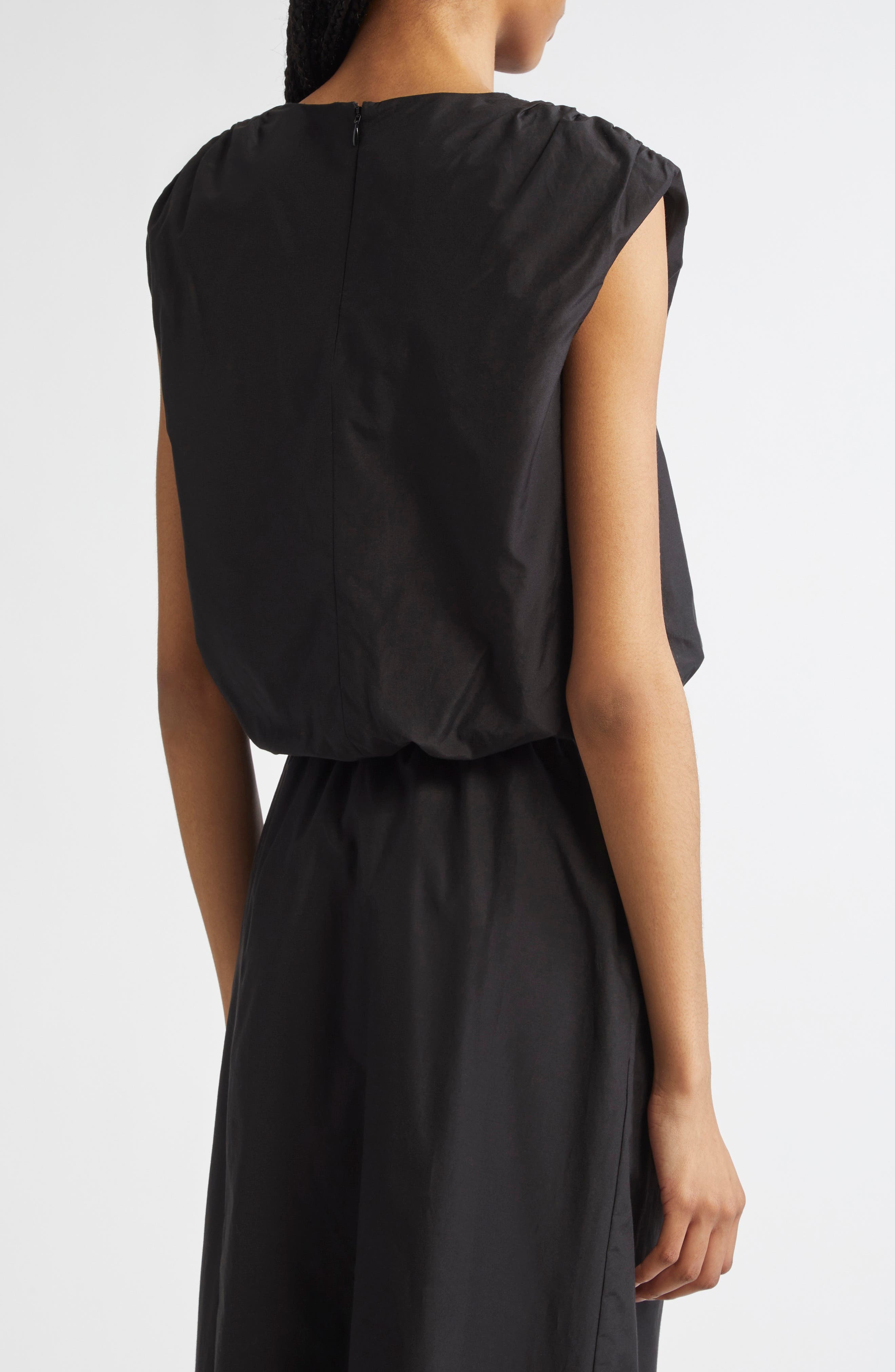 LOULOU DE SAISON Cosma Cotton & Silk Voile Crop Top in Black at Nordstrom - 3