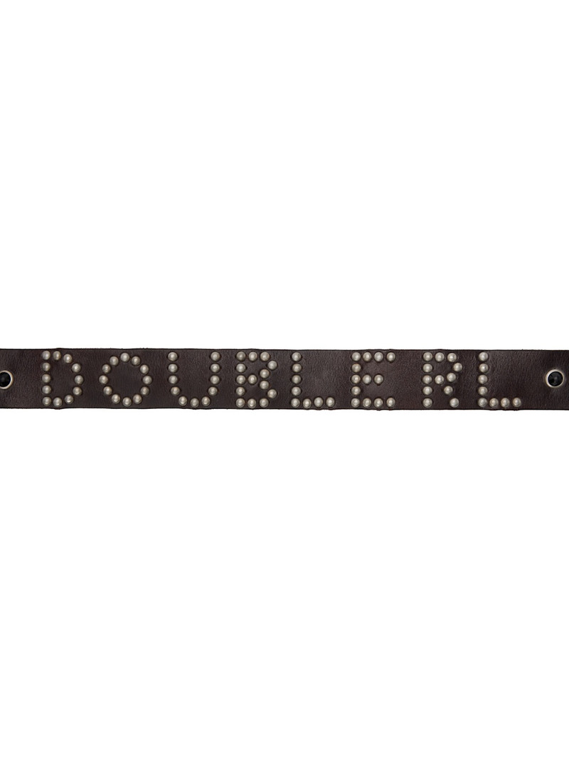 RRL by Ralph Lauren Brown Studded-Logo Leather Belt outlook