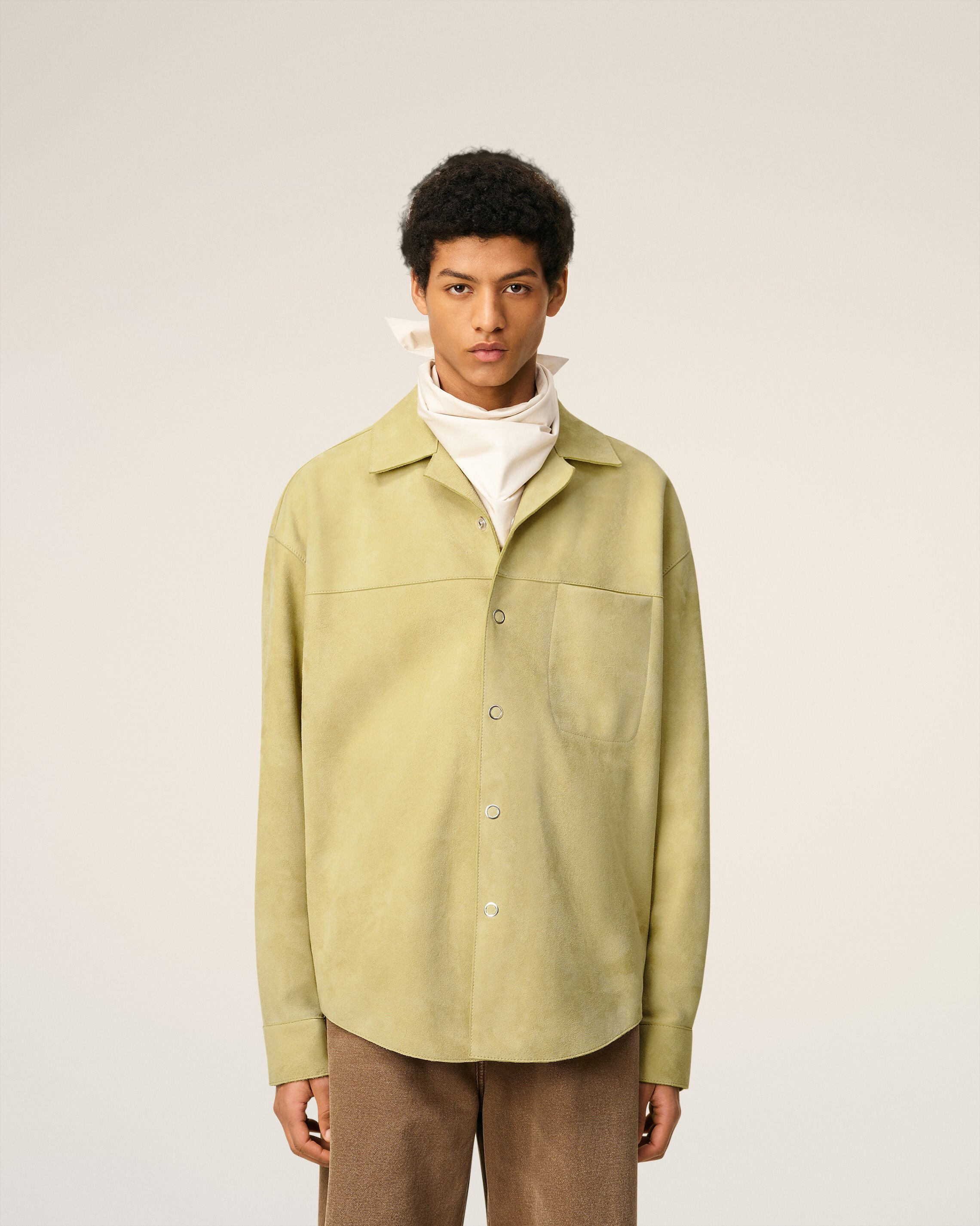 GREEN LEATHER OVERSHIRT - 3
